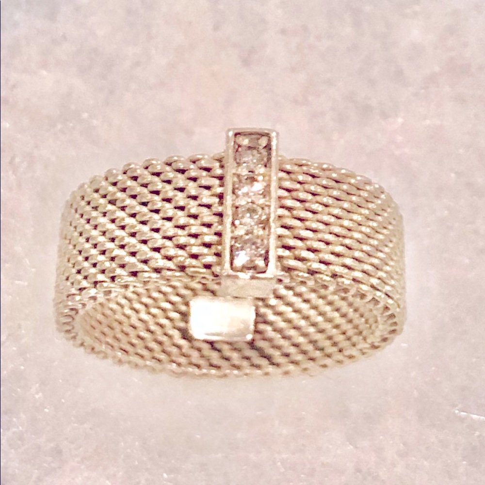Size 5.5 Tiffany & Co Mesh Diamond Ring